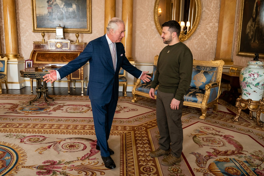 Volodymyr Zelensky Meets With King Charles III At Buckingham Palace In A Sweatshirt